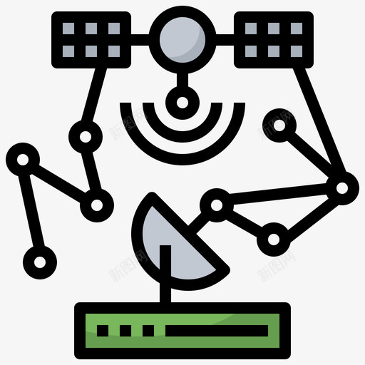雷达9号卫星线性彩色图标svg_新图网 https://ixintu.com 9号 卫星 彩色 线性 雷达