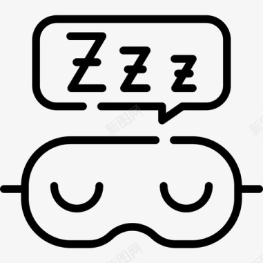 睡眠面具自由时间22线性图标图标