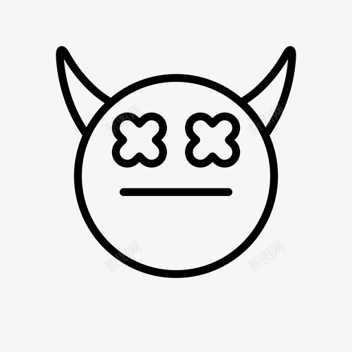 恶魔卡通表情符号图标svg_新图网 https://ixintu.com 1行 卡通 恶魔 符号 表情