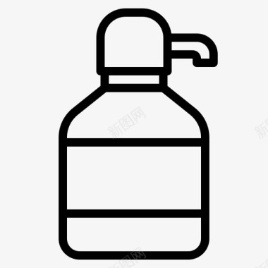 肥皂瓶瓶和容器线性图标图标