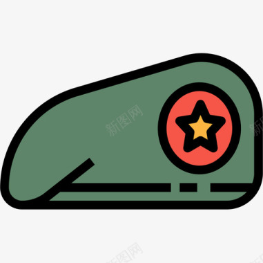 军帽32号军装线形颜色图标图标