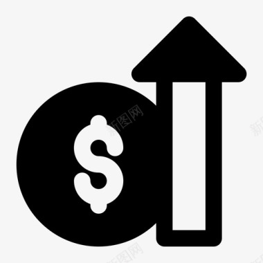美元上涨商业货币图标图标