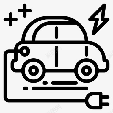 电动汽车智能技术13线性图标图标