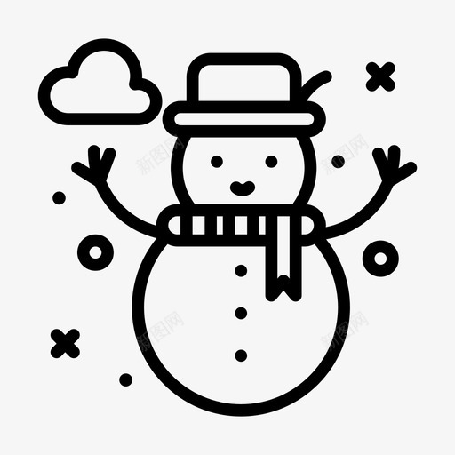 SnowmanAnctartica1线性图标svg_新图网 https://ixintu.com Anctartica1 Snowman 线性