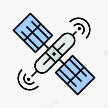 卫星149太空线性颜色图标图标