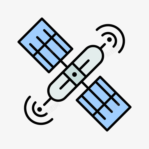 卫星149太空线性颜色图标svg_新图网 https://ixintu.com 卫星 太空 线性 颜色