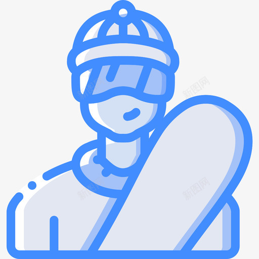 滑雪板运动员冬季运动29蓝色图标svg_新图网 https://ixintu.com 冬季运动 滑雪板 蓝色 运动员