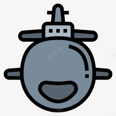 潜艇军用50线性颜色图标图标