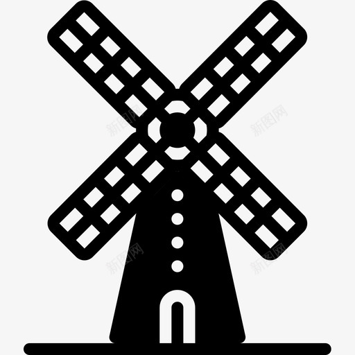 风车发明2填充图标svg_新图网 https://ixintu.com 发明 填充 风车