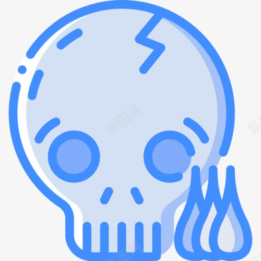骷髅电脑游戏5蓝色图标图标