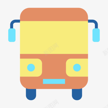 公共汽车运输132平图标图标