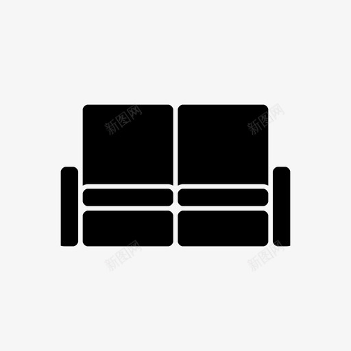 双人沙发椅子家具图标svg_新图网 https://ixintu.com 双人沙发 室内 家具 家具v1填充 家居 椅子