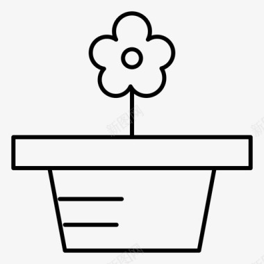 花自然花盆图标图标