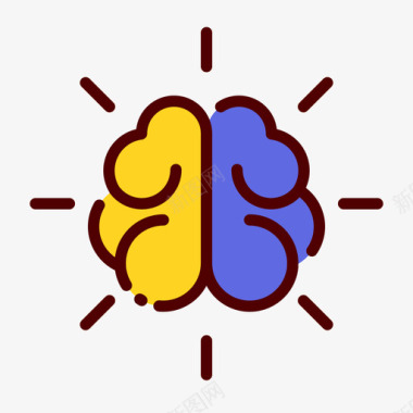 大脑学院15线性颜色图标图标