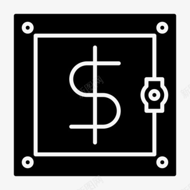 储物柜钱钱安全钱保险箱图标图标