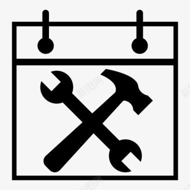 劳动节日历锤子图标图标
