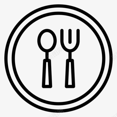 餐厅游泳13线性图标图标