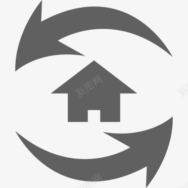 箭头-房子-循环图标
