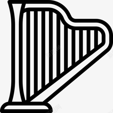 竖琴音乐127线性图标图标