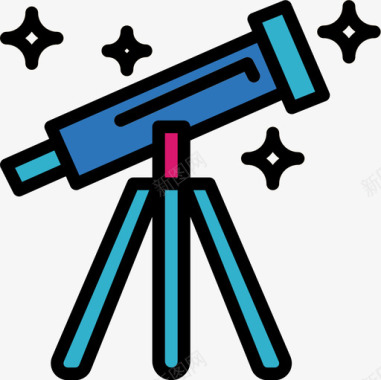 望远镜科学83线性颜色图标图标