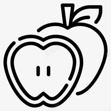 苹果水果和蔬菜46直列图标图标
