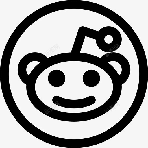 Reddit社交媒体标识5线性图标svg_新图网 https://ixintu.com Reddit 媒体 标识 社交 线性