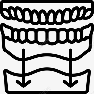 牙种植修复3线性图标图标