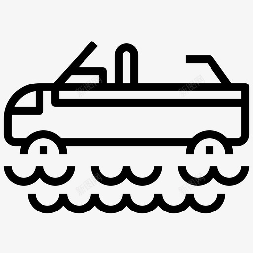 水陆两用车汽车运输图标svg_新图网 https://ixintu.com 两用 大纲 水陆 汽车 用车 运输