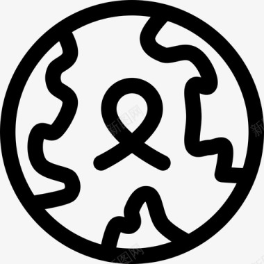 世界世界癌症意识日7直线图标图标