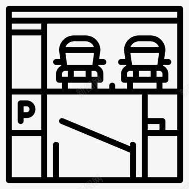 停车场建筑物城市图标图标