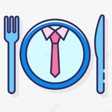 商务晚宴活动管理线条色彩图标图标