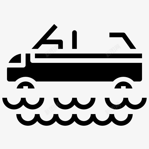水陆两用车运输171填充图标svg_新图网 https://ixintu.com 两用 填充 水陆 用车 运输