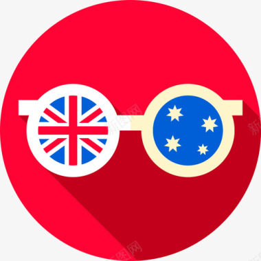 眼镜澳大利亚日平板图标图标