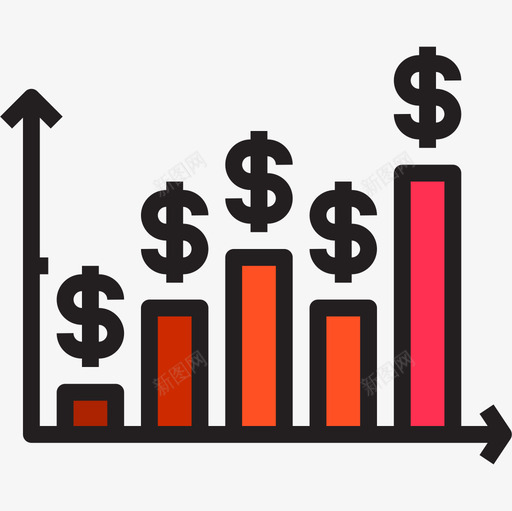 统计金融货币6线性颜色图标svg_新图网 https://ixintu.com 线性 统计 货币 金融 颜色