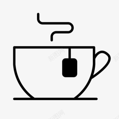 一杯茶冲泡饮用图标图标
