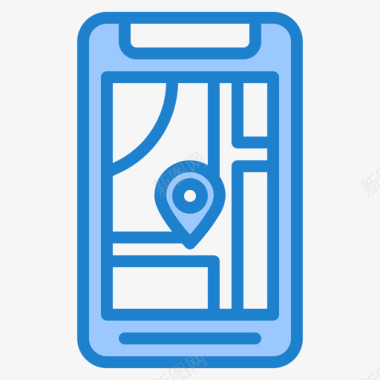 地图智能手机31蓝色图标图标