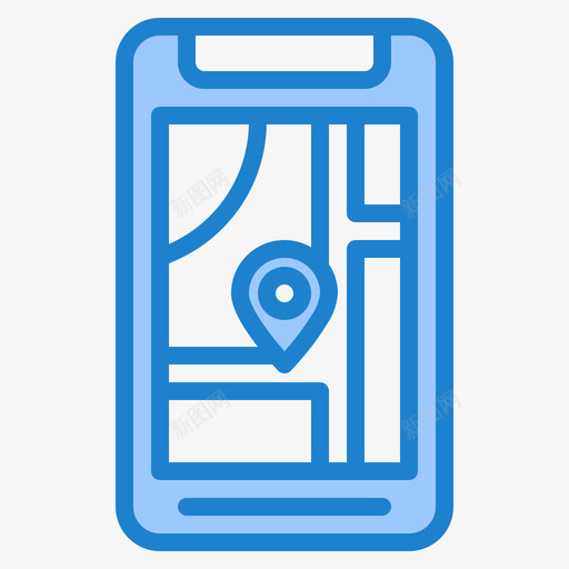 地图智能手机31蓝色图标svg_新图网 https://ixintu.com 地图 手机 智能 蓝色