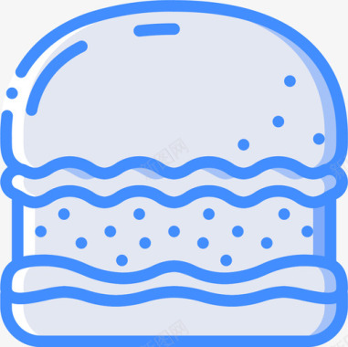 汉堡烧烤5蓝色图标图标