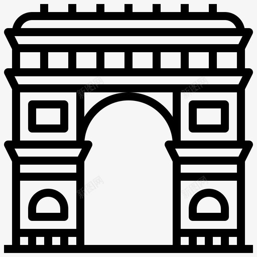 凯旋门建筑建筑和城市图标svg_新图网 https://ixintu.com 世界 凯旋门 地标 城市 建筑 轮廓