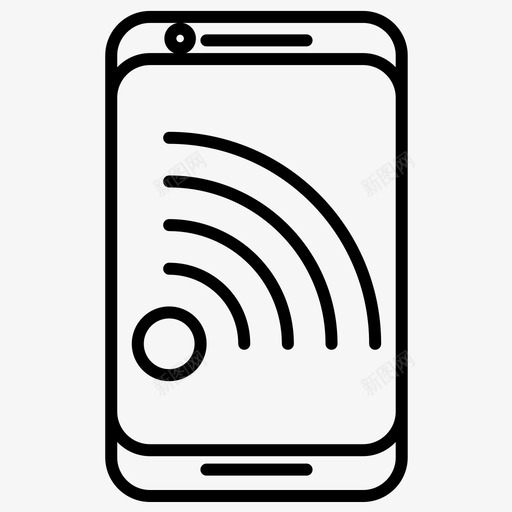 wifi互联网手机图标svg_新图网 https://ixintu.com wifi 互联网 信号 手机 智能手机功能粗体lineset142