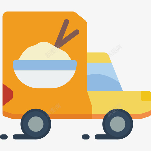 货车送食物28平的图标svg_新图网 https://ixintu.com 平的 货车 食物