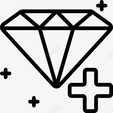钻石电脑游戏直线型图标图标