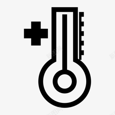 高温发烧温度计图标图标