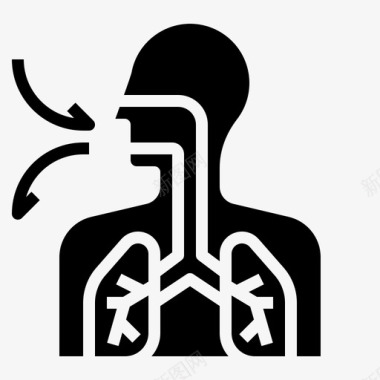 呼吸空气污染填充图标图标