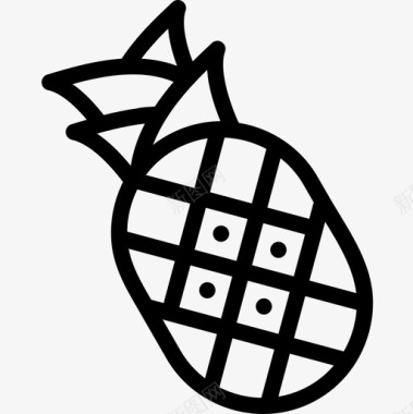菠萝水果和蔬菜24直列图标图标