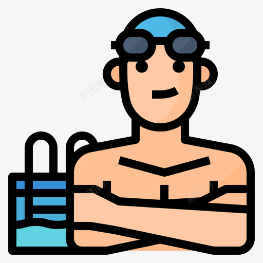 游泳者人与生活方式3线性颜色图标svg_新图网 https://ixintu.com 人与 游泳者 生活方式 线性 颜色