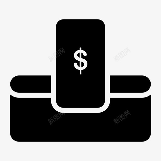 钱包现金货币图标svg_新图网 https://ixintu.com 现金 网络和手机 美元 货币 钱包