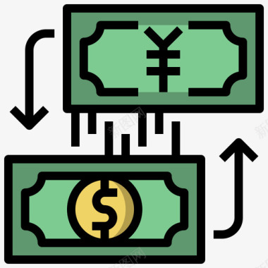 兑换货币109线颜色图标图标