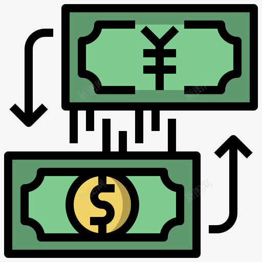 兑换货币109线颜色图标svg_新图网 https://ixintu.com 兑换 线颜色 货币109