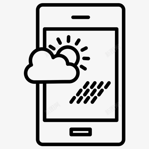 云手机天气图标svg_新图网 https://ixintu.com lineset91 天气 应用程序 手机 移动 粗体